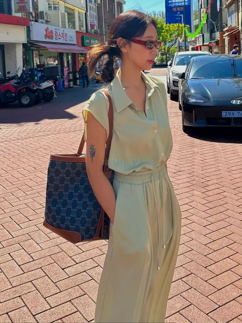 Pablored - Korean Women Fashion - #momslook - Mus Top Bottom Set - 7