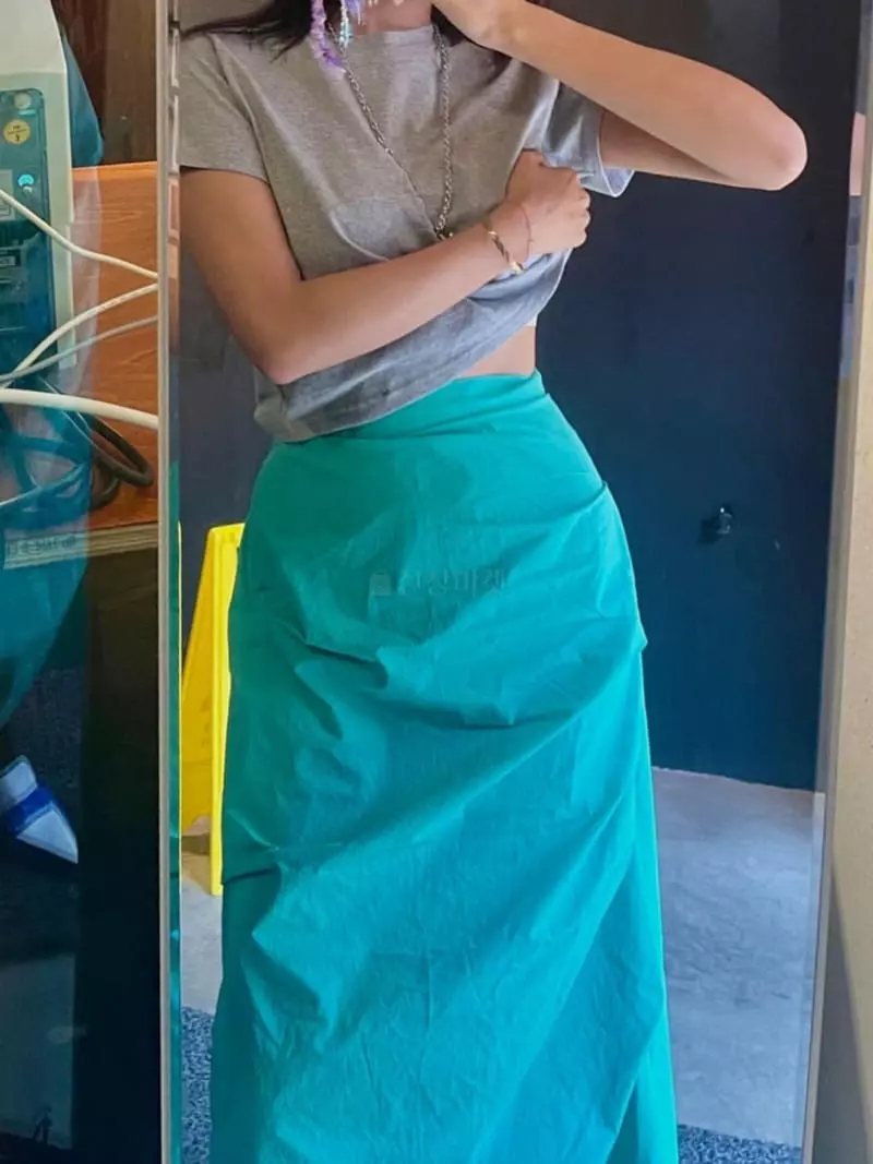 Pablored - Korean Women Fashion - #womensfashion - Shirring Long Skirt - 3