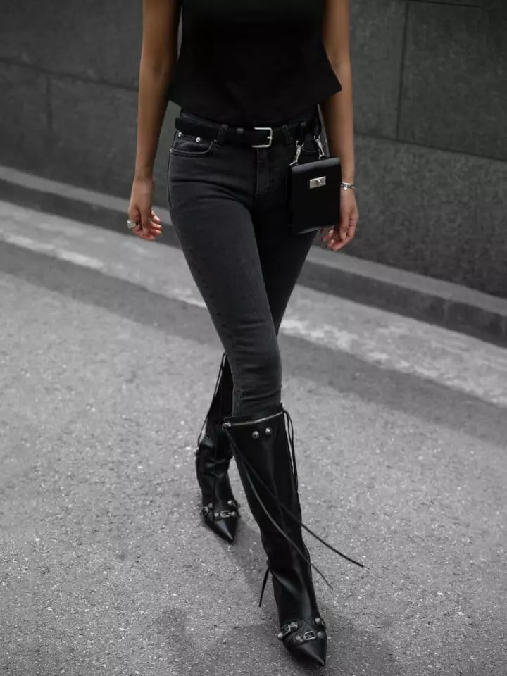 Paper Moon - Korean Women Fashion - #momslook - Washied Skinny Jeans - 2