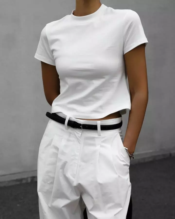 Paper Moon - Korean Women Fashion - #momslook - Crop Tee - 9