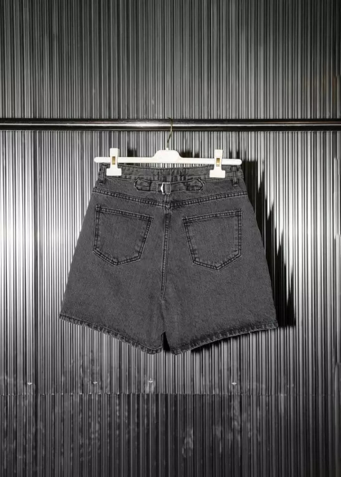 Paper Moon - Korean Women Fashion - #momslook - Washed Denim Shorts