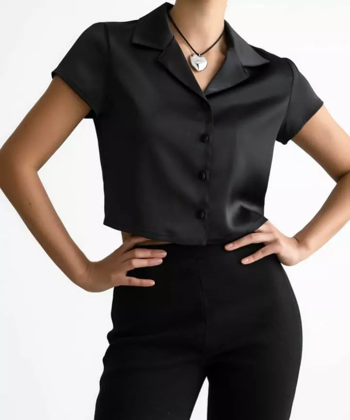 Paper Moon - Korean Women Fashion - #restrostyle - Mini Crop Blouse - 6