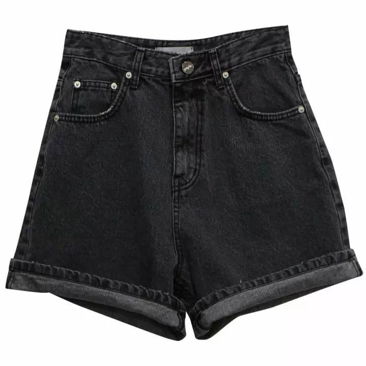 Paper Moon - Korean Women Fashion - #momslook - Washed Denim Shorts - 4