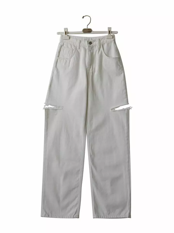 Paper Moon - Korean Women Fashion - #womensfashion - Cut Out Jeans - 5