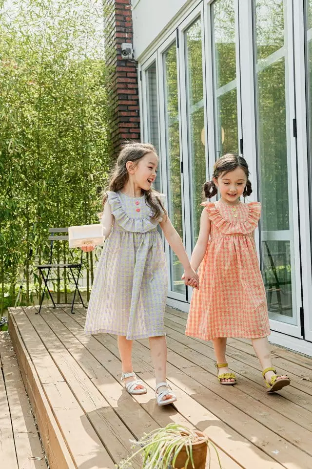 Pink Berry - Korean Children Fashion - #prettylittlegirls - Heart Check One-piece - 2