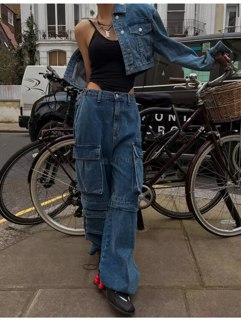 Project Wave - Korean Women Fashion - #momslook - Multi Pocket Jeans - 3