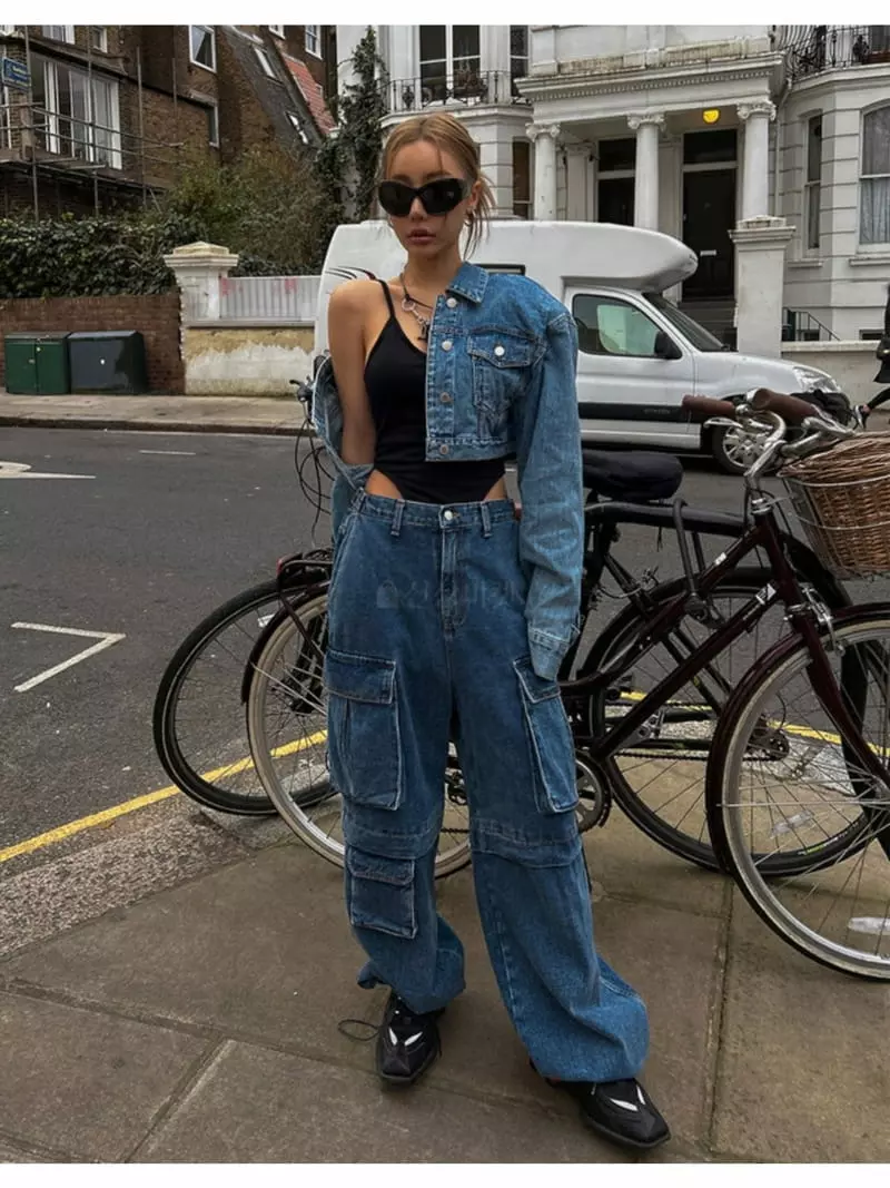 Project Wave - Korean Women Fashion - #womensfashion - Multi Pocket Jeans - 2
