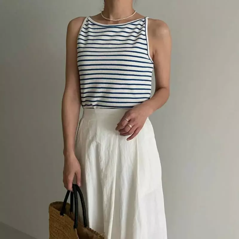 Ripple - Korean Women Fashion - #momslook - Ponny Stripes Sleeveless - 2
