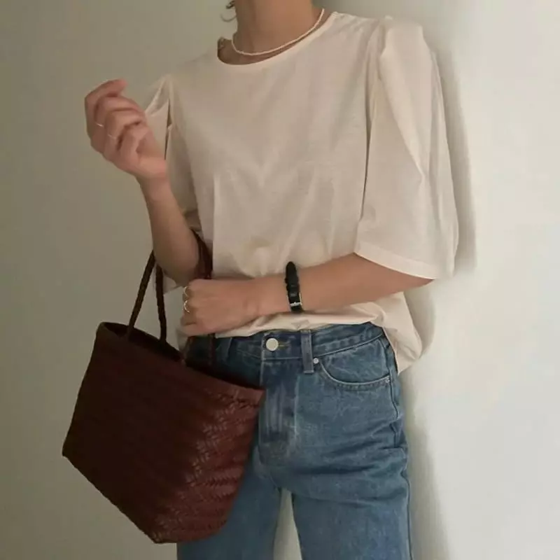 Ripple - Korean Women Fashion - #momslook - Silket Pudding Tee - 3