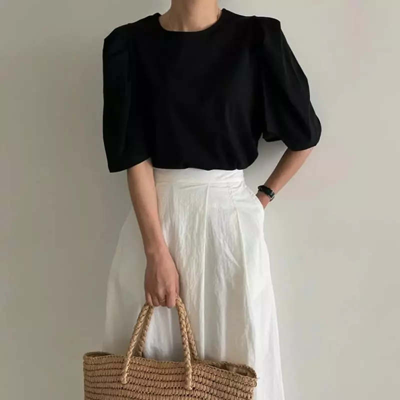 Ripple - Korean Women Fashion - #momslook - Silket Pudding Tee - 7