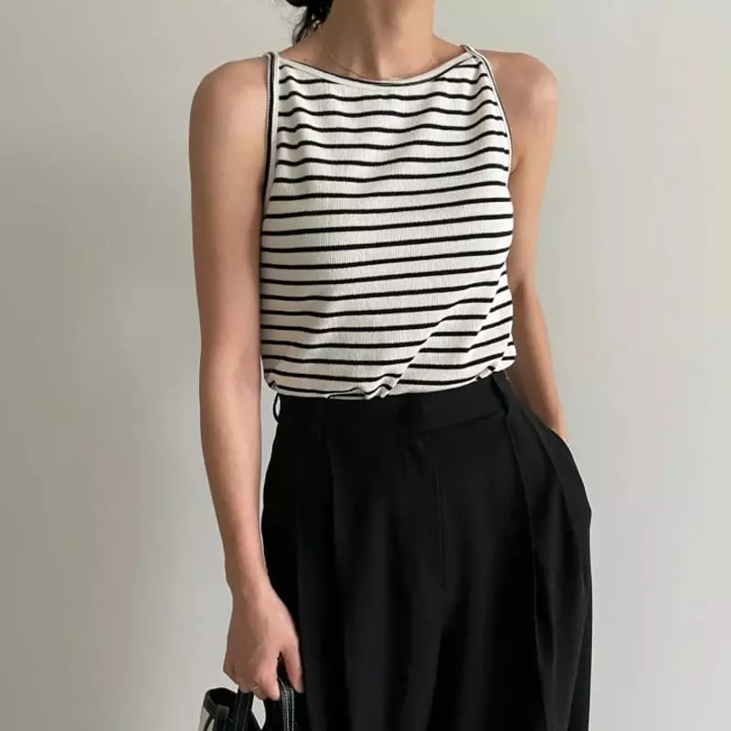 Ripple - Korean Women Fashion - #womensfashion - Ponny Stripes Sleeveless