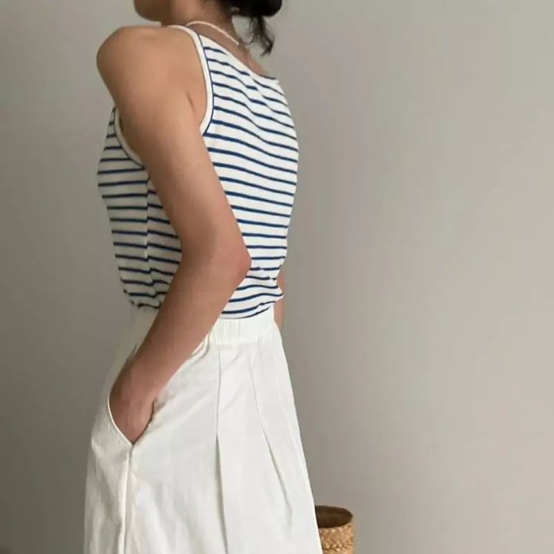 Ripple - Korean Women Fashion - #womensfashion - Ponny Stripes Sleeveless - 3