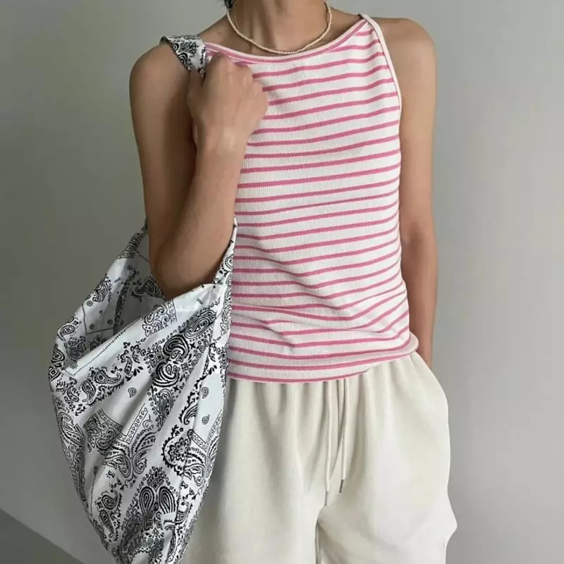 Ripple - Korean Women Fashion - #womensfashion - Ponny Stripes Sleeveless - 5