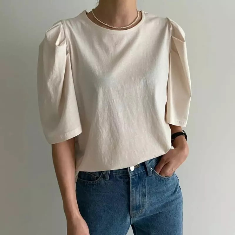 Ripple - Korean Women Fashion - #momslook - Silket Pudding Tee - 4