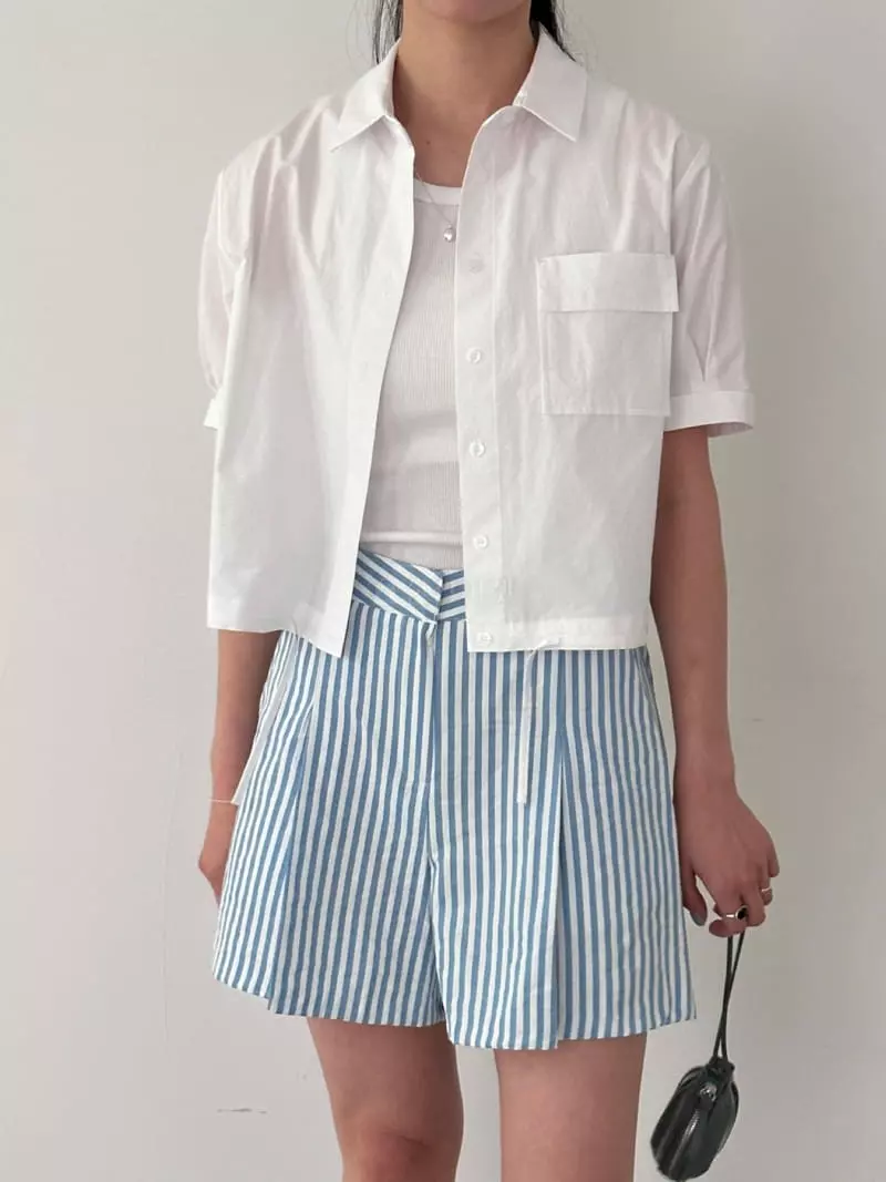 Sea Sand Salt - Korean Women Fashion - #momslook - Marine Stripes Shorts - 8