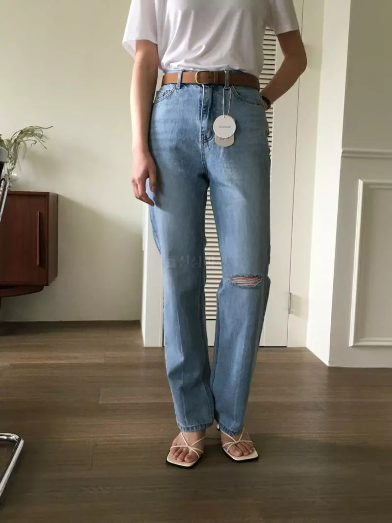 Sea Sand Salt - Korean Women Fashion - #womensfashion - Cal Straight Jeans - 4