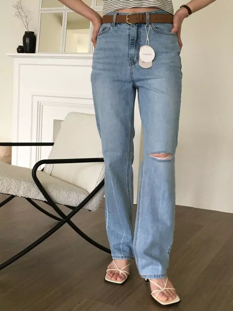 Sea Sand Salt - Korean Women Fashion - #momslook - Cal Straight Jeans - 6
