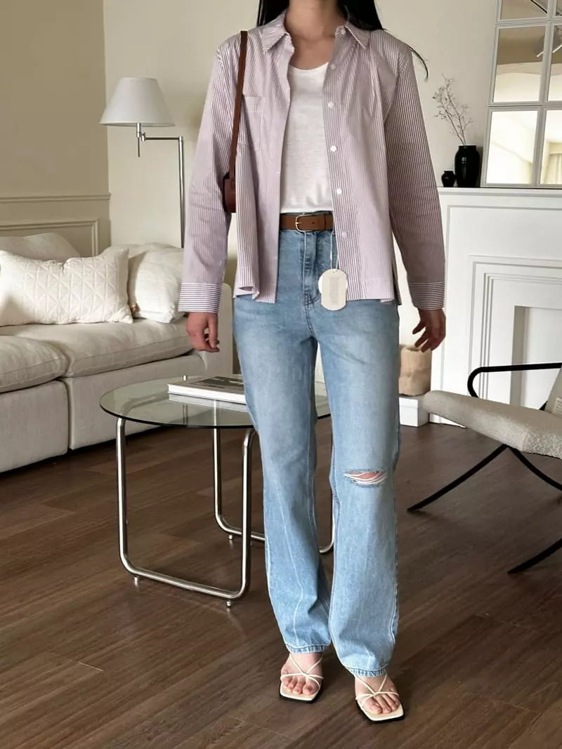 Sea Sand Salt - Korean Women Fashion - #womensfashion - Cal Straight Jeans - 7