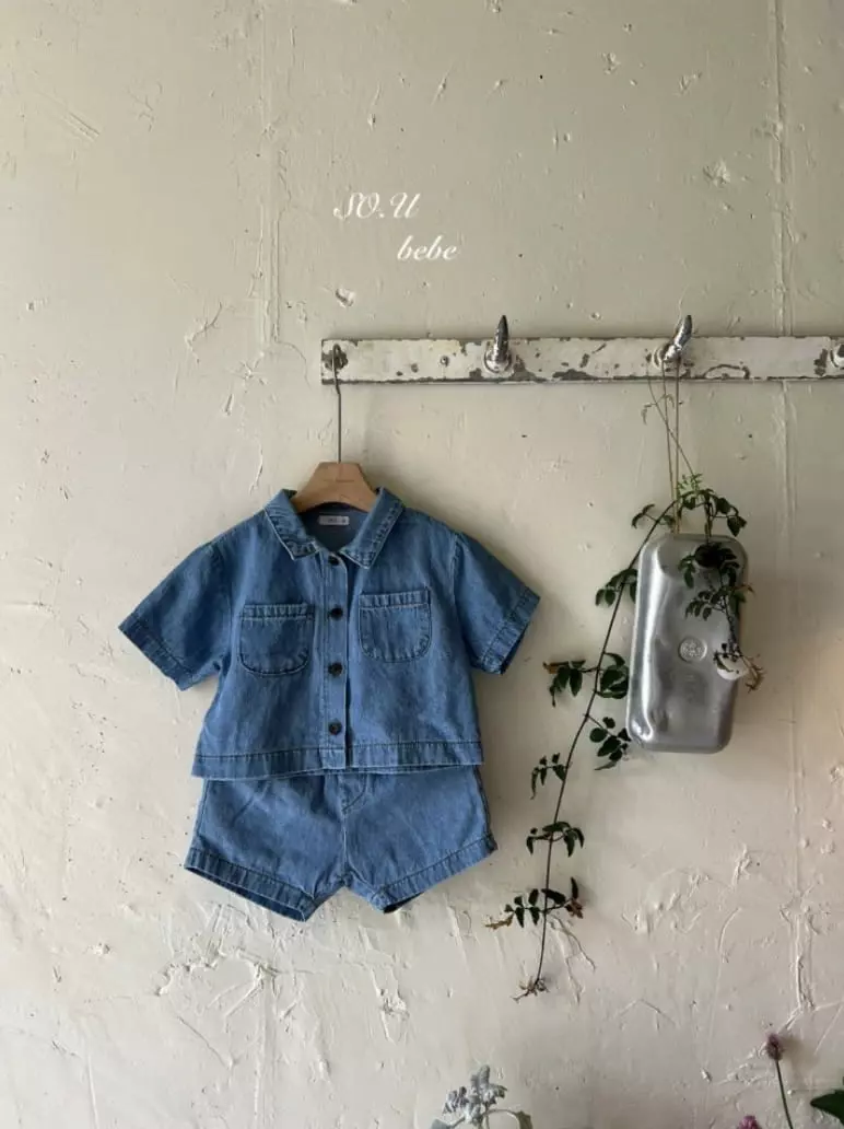So U - Korean Baby Fashion - #babyboutique - Bebe Denim Shirt - 7