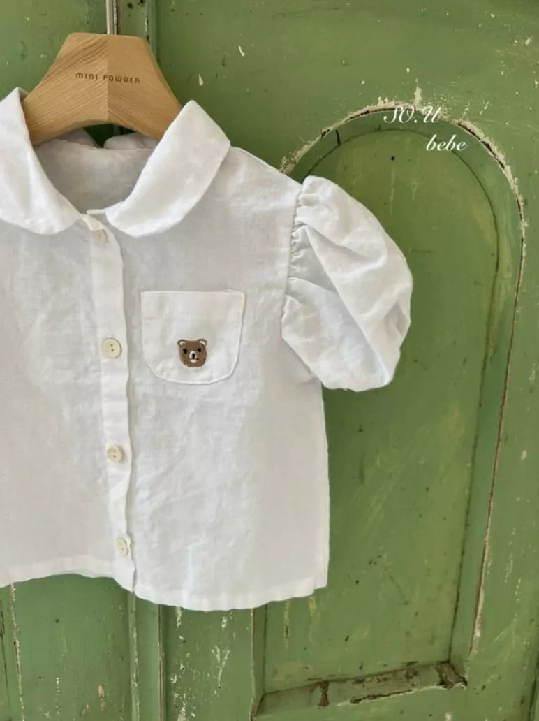 So U - Korean Baby Fashion - #babyfashion - Bear Embrodiery Blouse - 6
