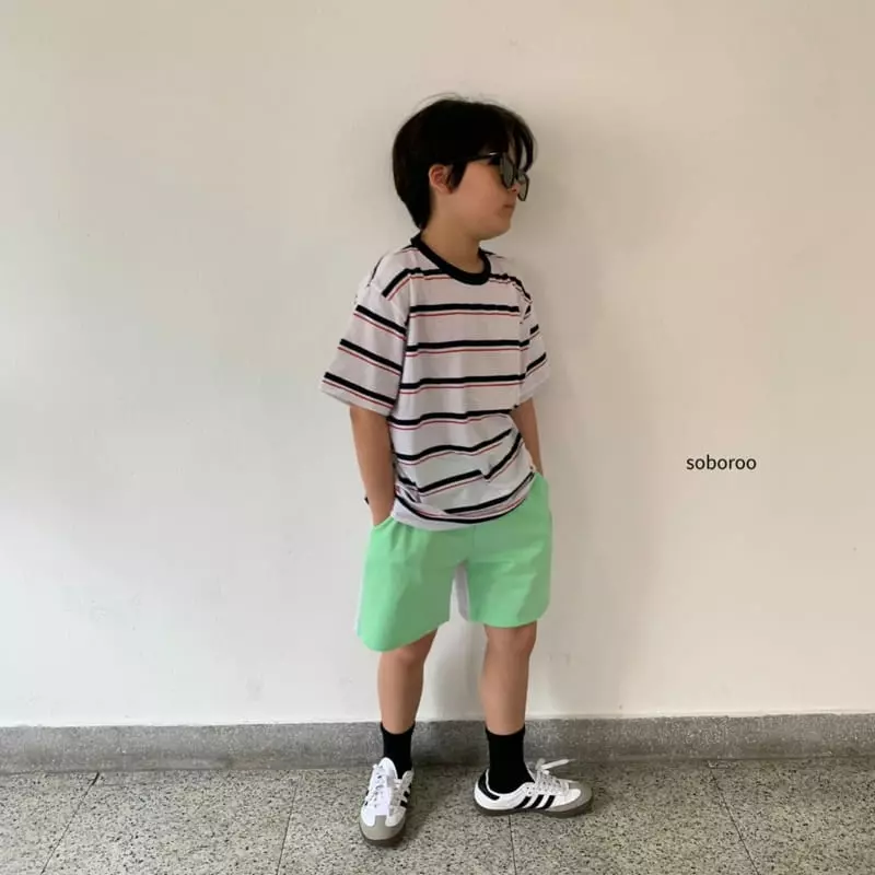 Soboroo - Korean Children Fashion - #kidzfashiontrend - Summer Multi Stripes Tee - 8