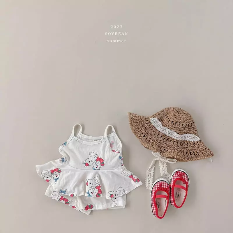 Soybean - Korean Children Fashion - #fashionkids - Rabbit Bustier Top Bottom Set - 8