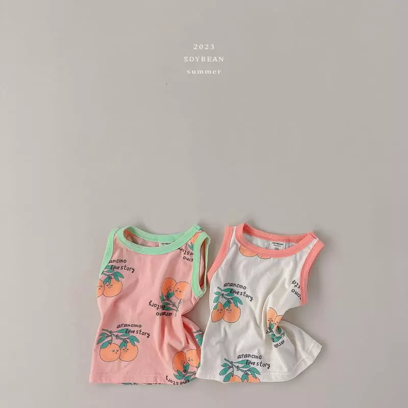 Soybean - Korean Children Fashion - #minifashionista - Orange Top Bottom Set - 5