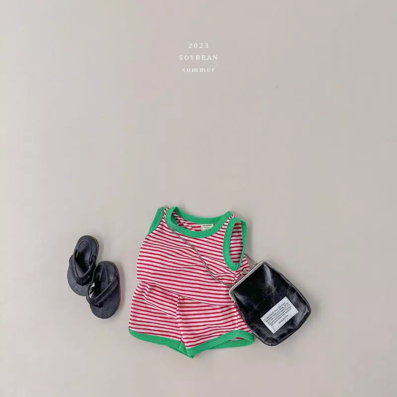 Soybean - Korean Children Fashion - #magicofchildhood - Mini Stripes Top Bottom Set - 4