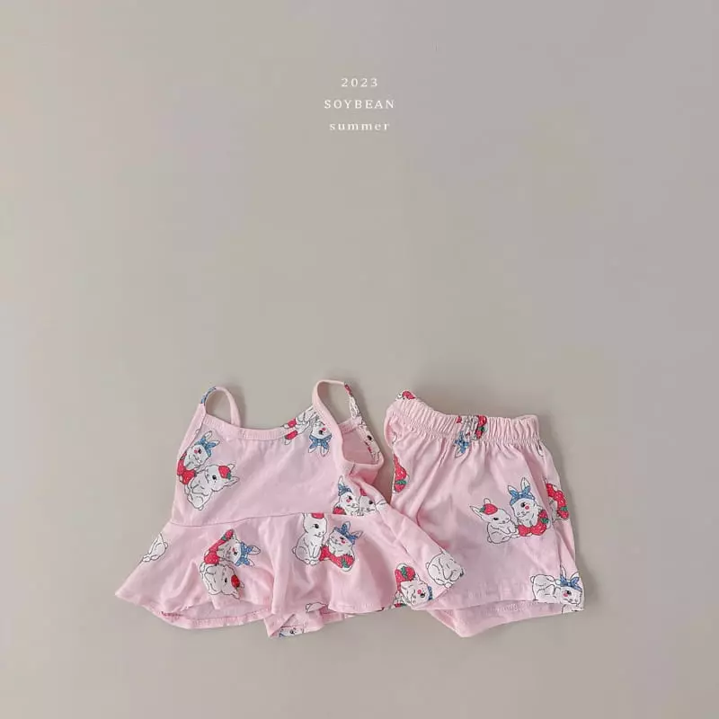 Soybean - Korean Children Fashion - #stylishchildhood - Rabbit Bustier Top Bottom Set - 3