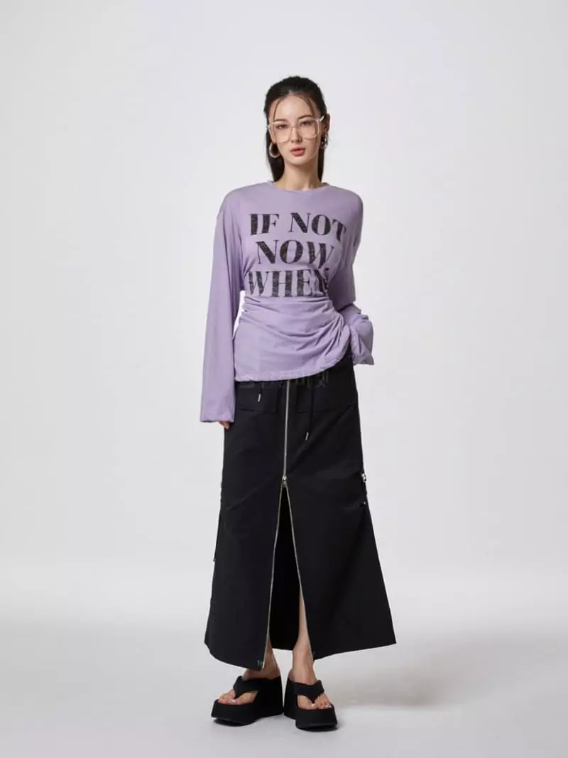 Stage - Korean Women Fashion - #womensfashion - Now Slit Tee - 3