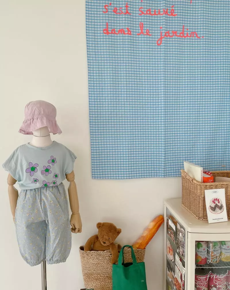Studio M - Korean Children Fashion - #littlefashionista - Purple Flower Paint Tee - 5