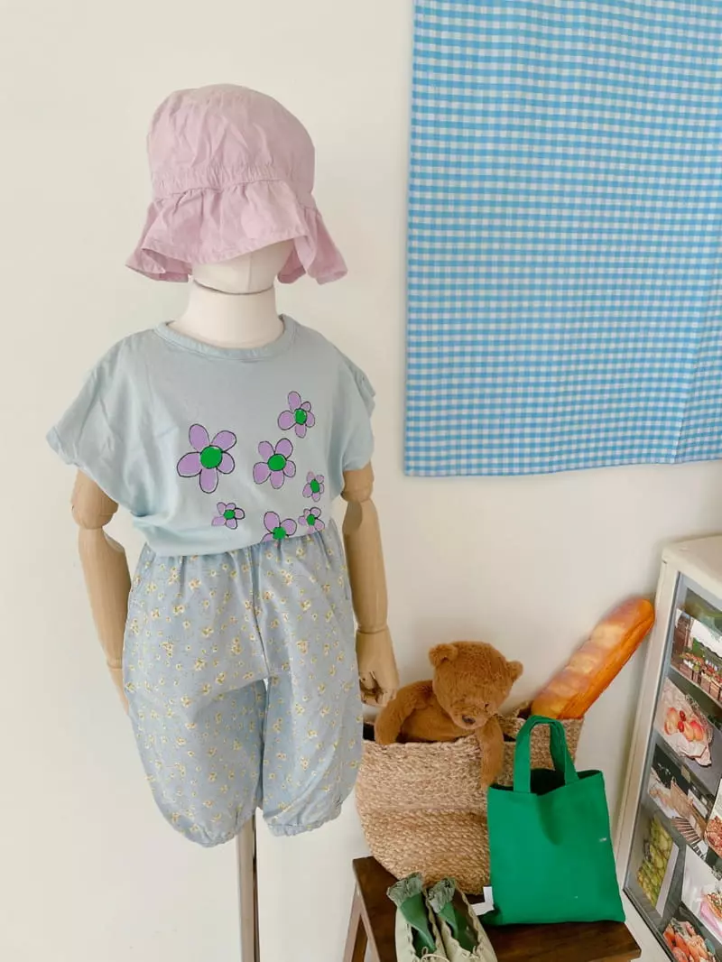 Studio M - Korean Children Fashion - #magicofchildhood - Purple Flower Paint Tee - 6