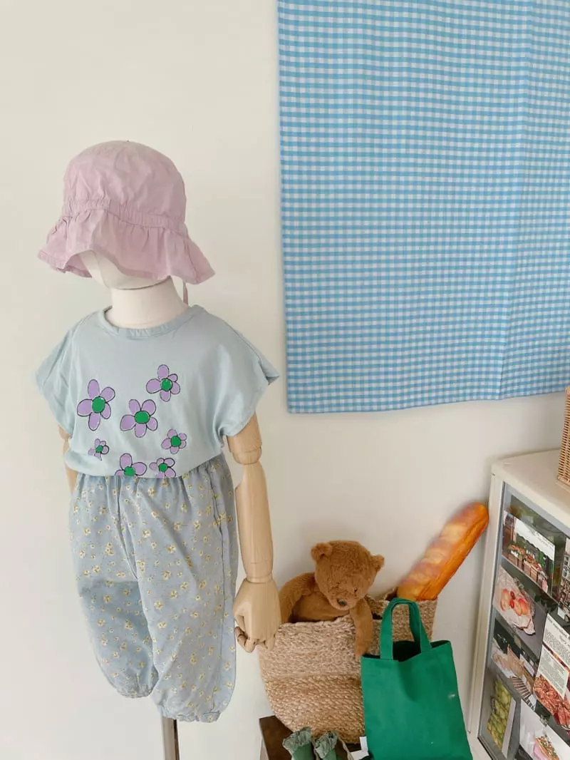 Studio M - Korean Children Fashion - #minifashionista - Purple Flower Paint Tee - 7