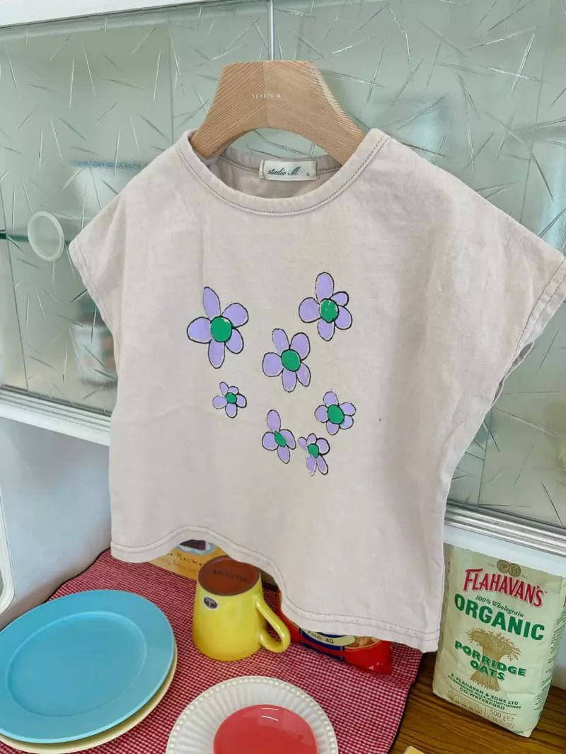 Studio M - Korean Children Fashion - #stylishchildhood - Purple Flower Paint Tee - 11