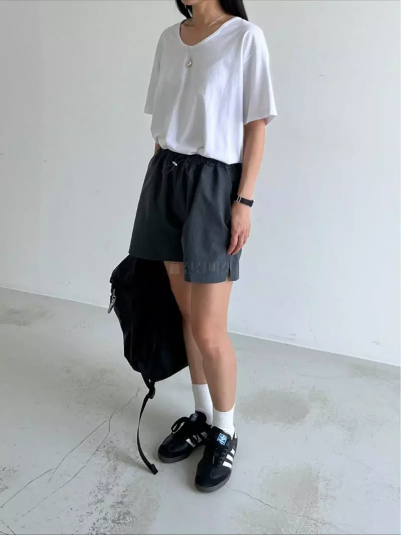 Taupe - Korean Women Fashion - #momslook - Slit Shorts - 3