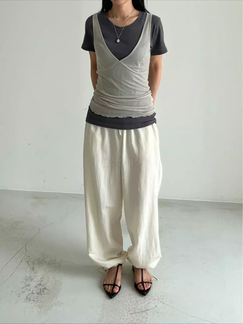Taupe - Korean Women Fashion - #momslook - Touch Band Pants - 6