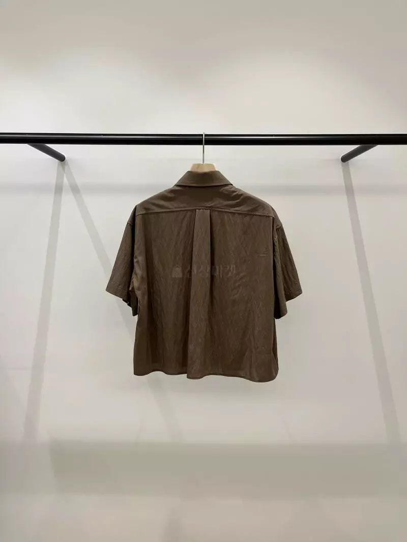Taupe - Korean Women Fashion - #momslook - Crop Shirt - 3