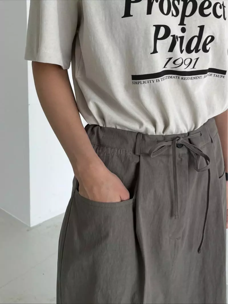 Taupe - Korean Women Fashion - #womensfashion - Pintuck Skirt - 12