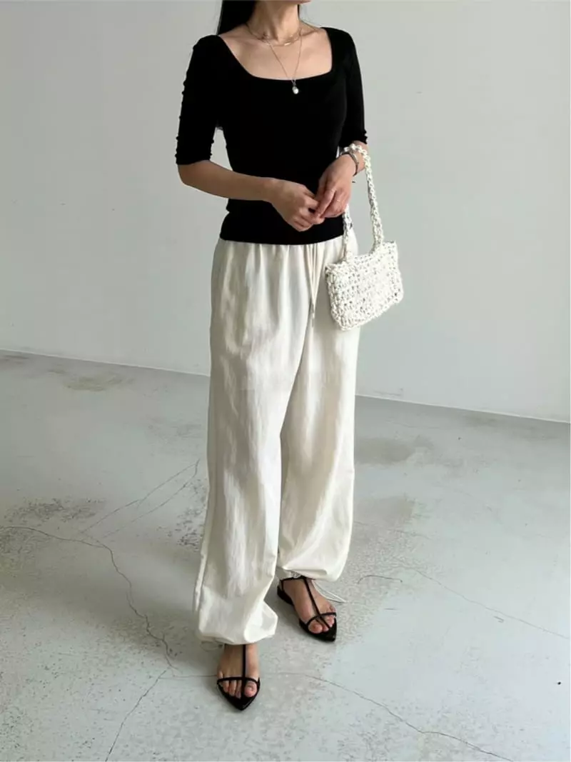 Taupe - Korean Women Fashion - #womensfashion - Touch Band Pants - 9