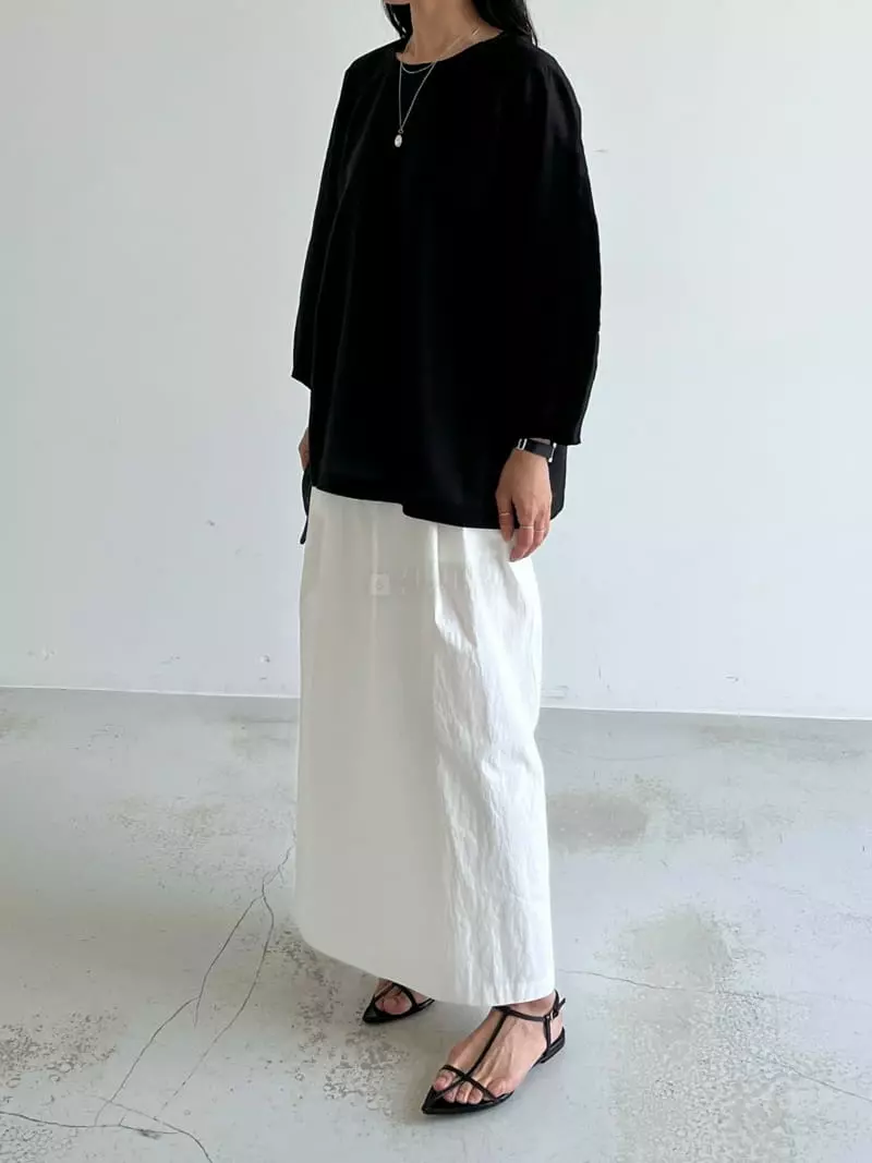 Taupe - Korean Women Fashion - #womensfashion - Slit See Blouse - 11