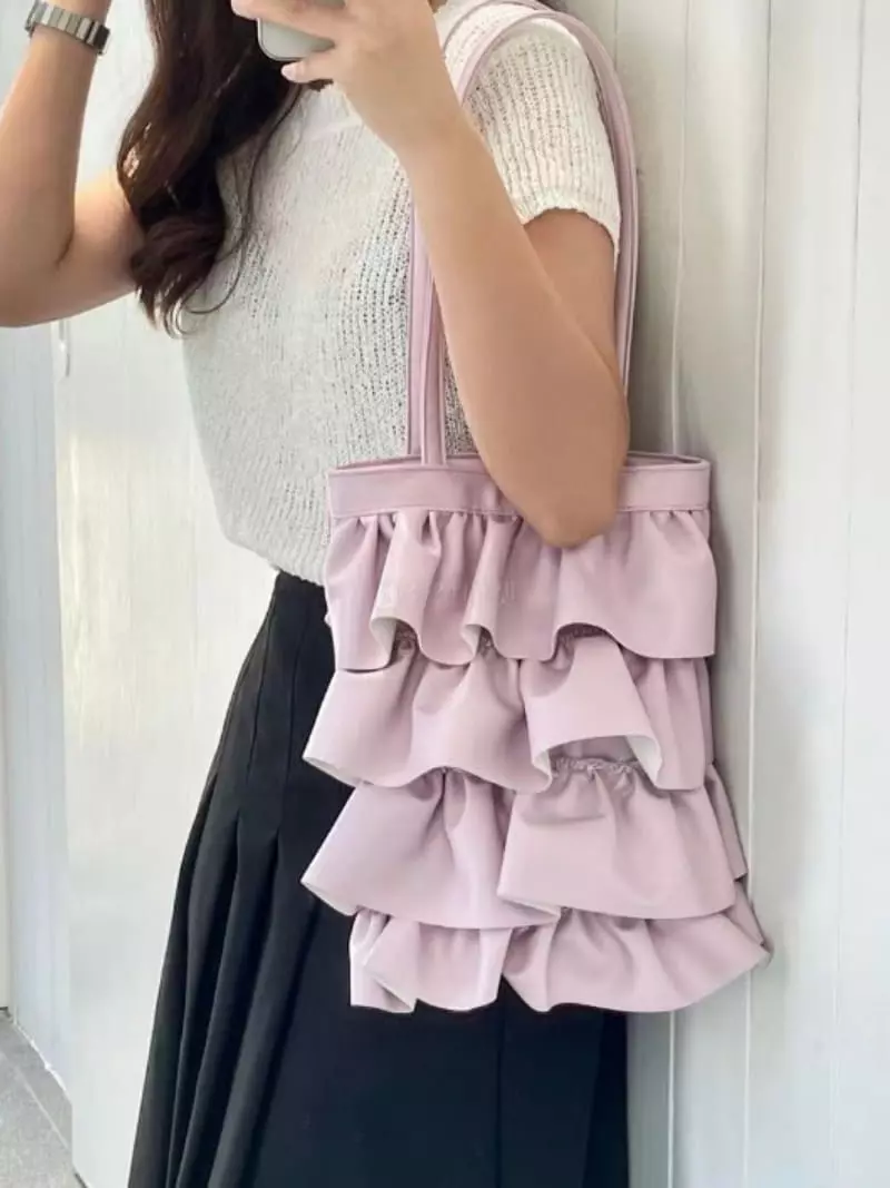 Trouvaille - Korean Women Fashion - #momslook - Cancan Frill Shoulder Bag - 11