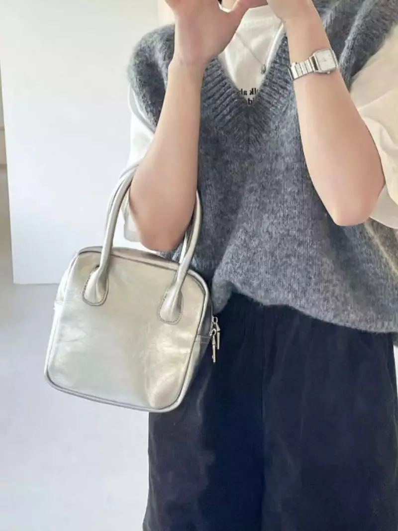 Trouvaille - Korean Women Fashion - #womensfashion - Tomb Square Tote Cross Bag - 6