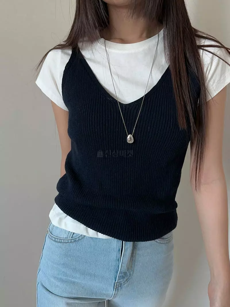Unene Garden - Korean Women Fashion - #momslook - Slub Sleeveless - 6
