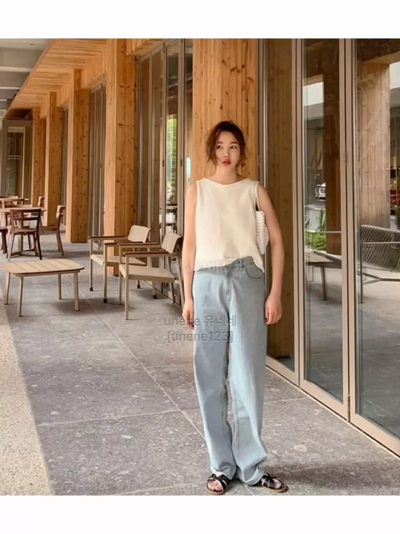 Unene Garden - Korean Women Fashion - #womensfashion - Liw Denim Pants - 4