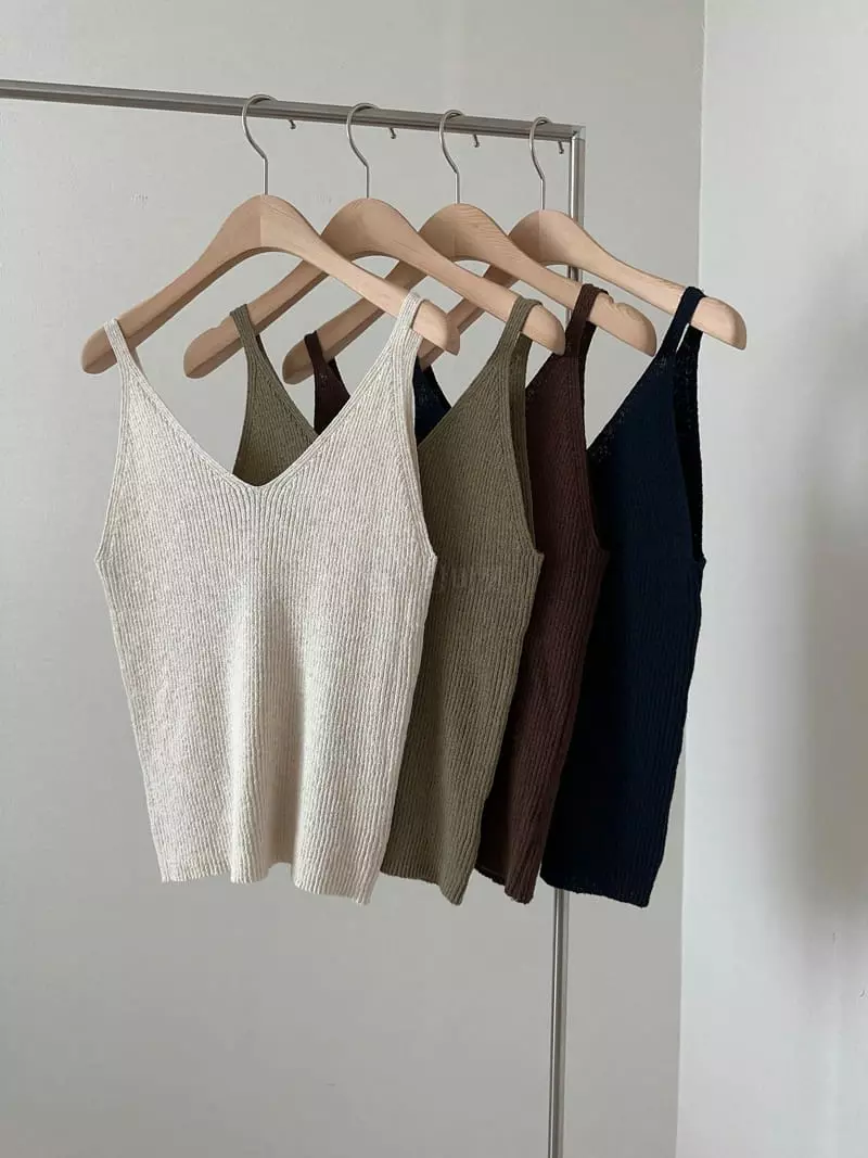 Unene Garden - Korean Women Fashion - #pursuepretty - Slub Sleeveless - 12