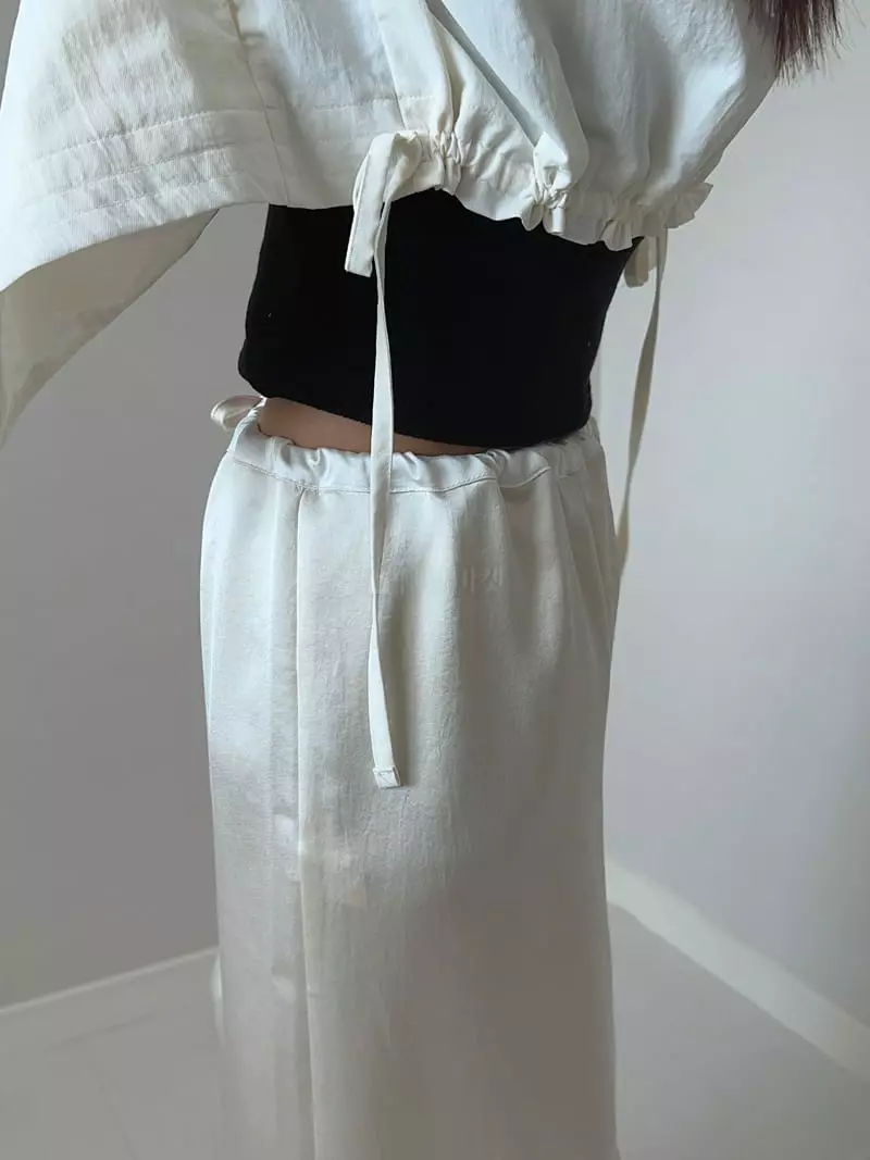 Unene Garden - Korean Women Fashion - #romanticstyle - Shatin Skirt - 8