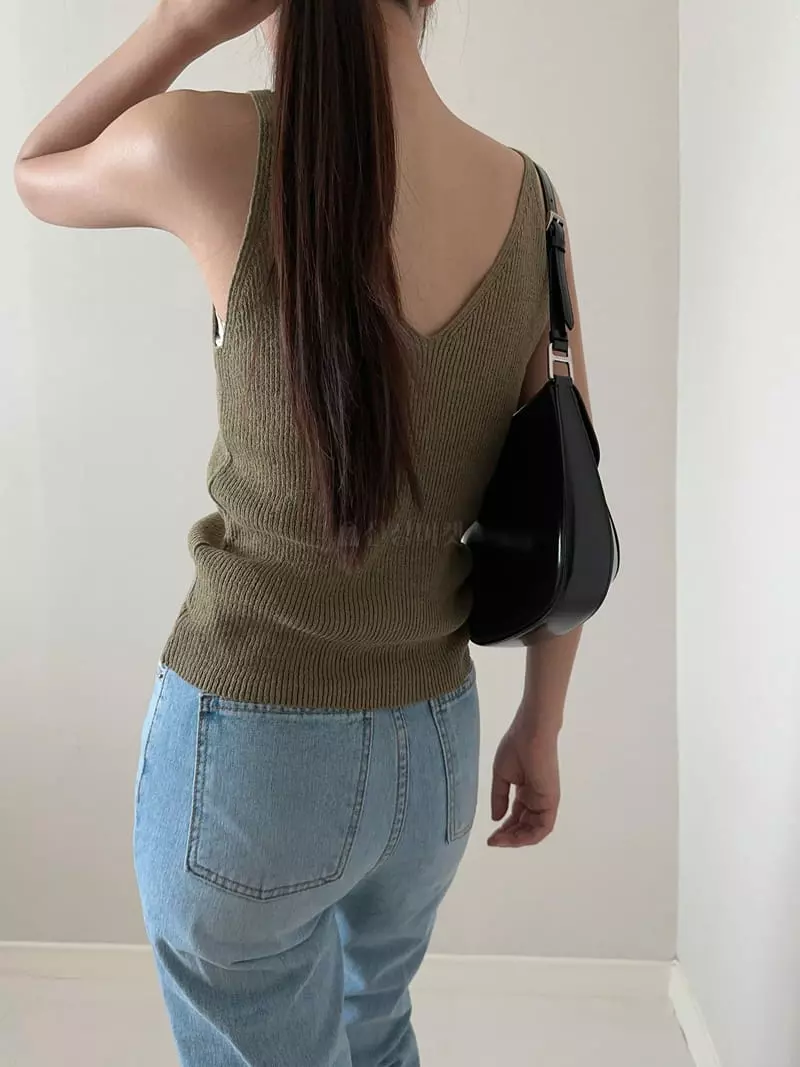Unene Garden - Korean Women Fashion - #vintageinspired - Slub Sleeveless - 10