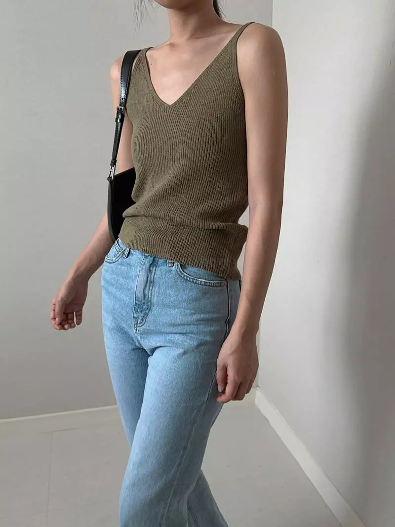 Unene Garden - Korean Women Fashion - #vintagekidsstyle - Slub Sleeveless - 11