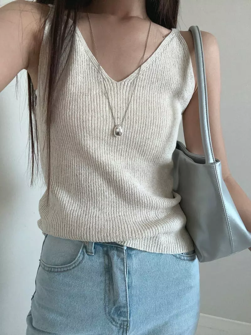 Unene Garden - Korean Women Fashion - #womensfashion - Slub Sleeveless - 3