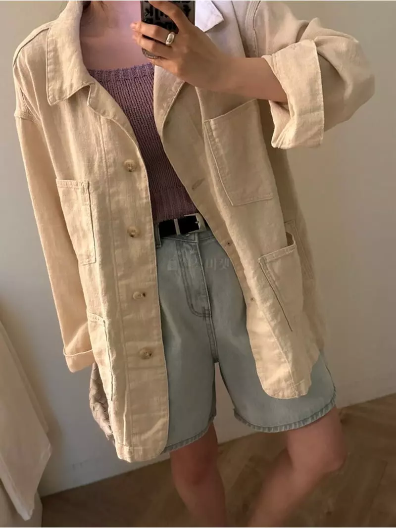 Unene Garden - Korean Women Fashion - #womensfashion - Line Jacket